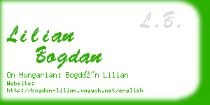 lilian bogdan business card